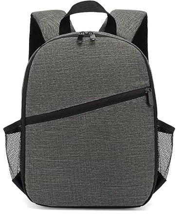 LEEMASING Zaino per fotocamera impermeabile borsa per fotocamera di grande capacità custodia per fotocamera per uomini donne fotografi viaggi all'aperto, Grigio, L, Moda