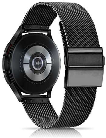 CeiBand 20mm Metall Armband für Samsung Galaxy Watch 7(40mm 44mm)/6 Classic/6/5. Edelstahl Armbänder Ersatzarmband Uhrenarmbänder für Samsung Galaxy Watch FE/Watch Active 2 - Schwarz