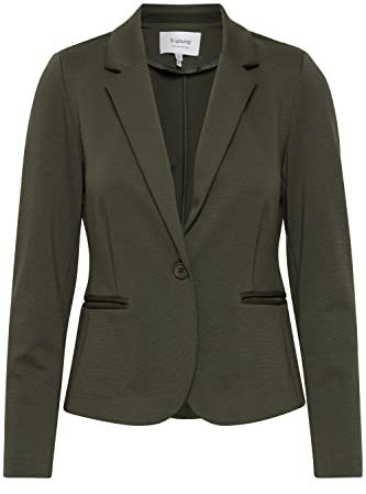 b.young BYRizetta Damen Blazer Jackenblazer Anzugsblazer mit Stretch Reverskragen 1-Knopf-Form Paspeltaschen Slim fit, Größe:40, Farbe:Deep Depths (190413)