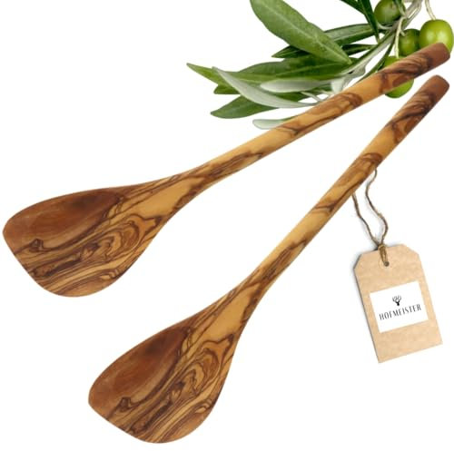 HOFMEISTER® Kochlöffel aus Olivenholz (2x Spitzer Kochlöffel Olivenholz | 30 Cm)