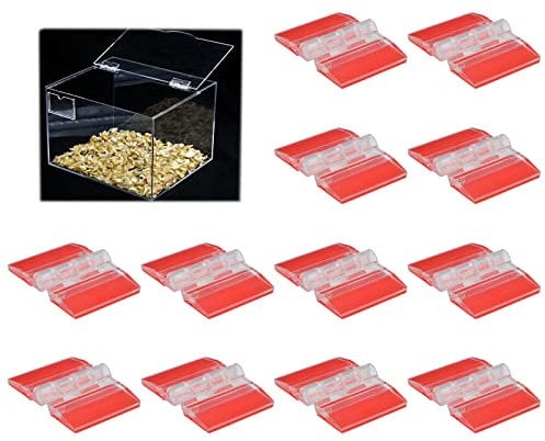 MOROBOR Transparent Plastic Hinge, 16pcs Self-Adhesive No Glue Required Hinge Acrylic Double-Sided Adhesive Hinge,Suitable for DIY Drawer Cabinet Furniture Display Stand (25 * 35mm)