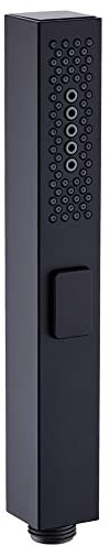 Bigemai - Soffione doccia a mano, 3 modalità, ad alta pressione, quadrato, per bagno, risparmio idrico, finitura cromata (nero)