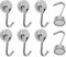 ZOCONE 6 Pezzi Ganci Magnetici Argento 14KG Forza, Neodimio Ruotabile per Cucina, Camera da Letto, Bagno, Armadietti, Calamita da Frigo (Argento)