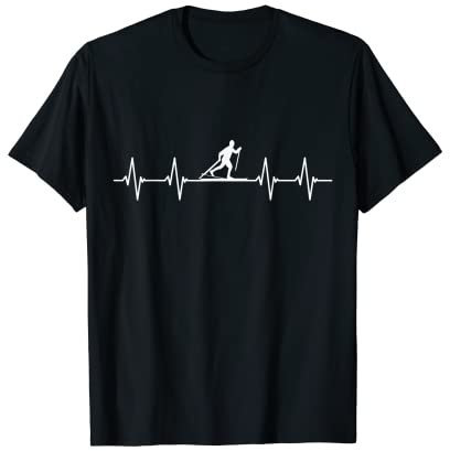 Heartbeat Langlauf-Outfit Lustiges Ski T-Shirt