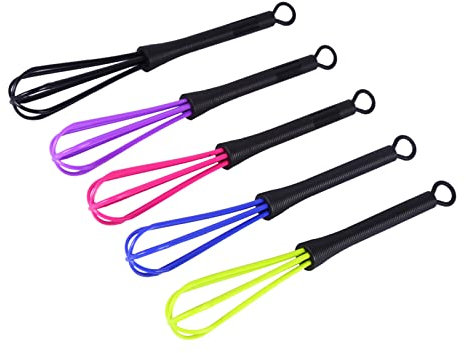 Colortrak Batidores Pequeños, 5PCS Peluquería Peluquería de Salón de Plástico para Cocinar Tinte Crema Batidor Cocina Globo Mezclador Herramienta Ll Mini Cabello Color de Cabello