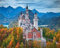 DIY 5D Diamond Painting Kit Kristalle Diamantstickerei Strass Malerei Kleber Malen nach Zahlen Stitch Art Kit Home Decor Wandaufkleber – Schloss Neuschwanstein Herbst 50x60CM