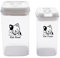 Geyecete Katzenfutter aufbewahrung 2er Set Katzenfutter Box mit luftdichter Abdeckung fur Katzen Futter und Leckerlis,transparenter Kunststof,BPA-FREI