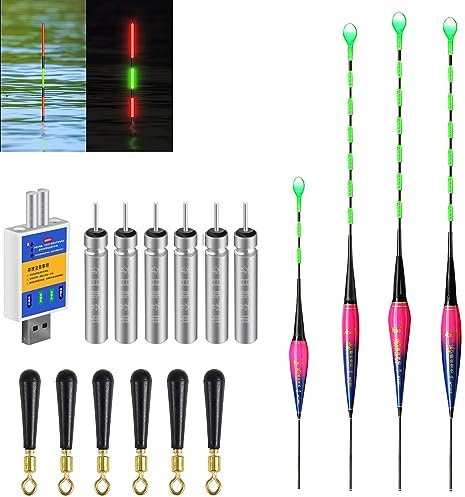 3 Stück Led Posen Angeln, 6g/8g/9g Posen Angeln Smart Mit Gravity Sensing Und Metall Basis, Angel Zubehör Zum Angeln Am See, Fluss Oder Teich. (4-teiliges Set)