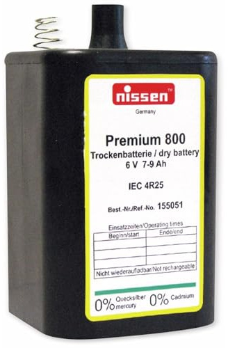 NISSEN Blockbatterie Premium 800, 4R25, Trockenbatterie, 6 V-, 9 Ah