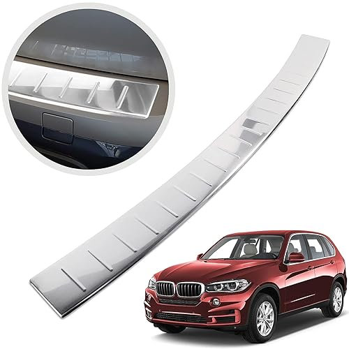EEASSA Ladekantenschutz Stoßstangenschutz hinten Edelstahl Heckstoßstangenschutz Stossstangenschutz Heckstossstange Auto Innen Zubehör Kofferraum für BMW X5 F15 2013-2018