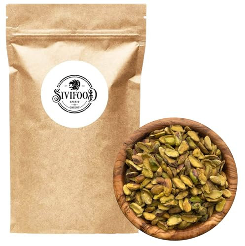 SIVIFOOD Pistacchi sgusciati a metà 1kg – 100% naturali, crudi, non salati e senza additivi – Pistacchio spezzati per cucina, dolci, gelati, insalate – Qualità premium grande topping naturale 1000g