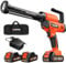 olmlmo Caulking Gun Cordless, Dripless Caulk Gun with 4.0 Ah Battery & Fast Charger, 6 Adjustable Speed, Silicone Sealant Gun Electric Decorators Caulking Tool for Filling, Sealing, Precise Work,300ml