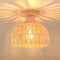 iDEGU Vintage Deckenleuchte Kronleuchter aus Holz Rattan Lampenschirm Industrielle Deckenlampe Retro E27 Beleuchtung Dekoration für Schlafzimmer, Wohnzimmer, Flur, Bar, Restaurant (20cm, Braun)
