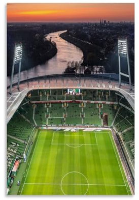 Bremen Stadion-Poster - Wandkunst, Geschenk für Freunde, Schlafzimmer, Wohnzimmer Dekoration, Modernes Ästhetisches Poster, Dekorative Malerei, Leinwand, Kunstdruck