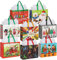 16 Stück Geschenktüten Weihnachten Große,42 X 33 X 16CM, Wiederverwendbare Geschenktaschen mit Griffen, Vliesstoff Geschenktüte mit weißem Seidenpapier und Geschenkanhänger für Urlaub, 8 Entwürfe