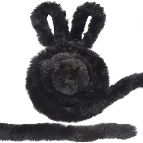GORGECRAFT 4.8 m X 5cm Künstliche Flauschige Kunstpelzstreifen Schwarzes Kunstpelzbesatzband Kaninchen Kunstpelzpaspel Künstliches Kunsthandwerk Nähbesatz Pelziges Band Kostümumhänge Schuhverzierungen