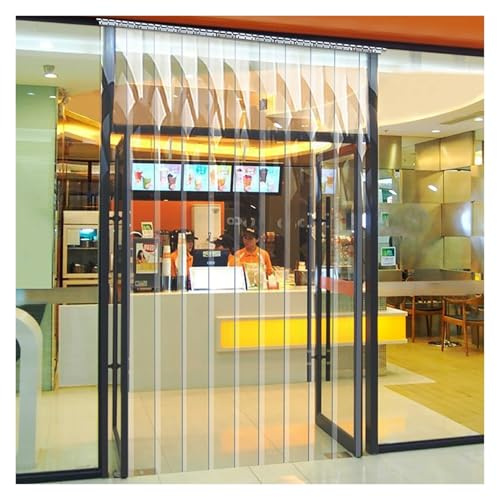 SYFXZZDS Cortina de Tiras de PVC para Puerta, Interior Exterior Prueba de Viento Cortina de Tira de Plástico PVC 1,3mm Cortina PláStico Puerta Para Polvo de Taller, Granero, Perros(105x400cm/41.34x157