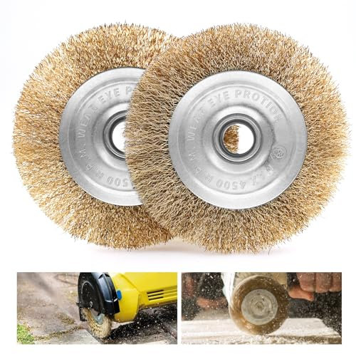 Piuluvor® 2er Set Messingbürste Weedbrush Fugenbürste Kompatibel mit Mehrheit Drahtbürste Fugenkratzer Unkrautbürste Ersatzbürsten Messing Bürste für Entrosten, Polieren, Entgittern