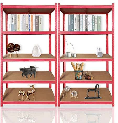 Garage Rack Racking Solutions Discount Deal Eckregal, robustes Regal, extrem solide und widerstandsfähig, 152,4 x 71,1 x 30,5 cm, verstellbare Regalböden, Rot
