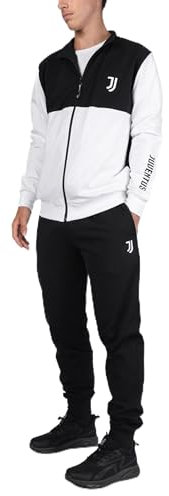 Juventus, Tuta da Casa, Tuta Homewear in Cotone Garzato, per Bambini e Ragazzi, con Scritta Juventus Lato Cuore, Nero, 14 Anni