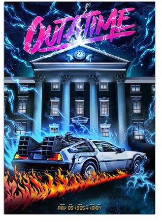 Displate Offiziell Back to the Future MetallPoster Magnetische Befestigung Inklusive Lizenziert Bilder Hochwertiges Poster DeLorean - It�s time to go Back! Poster 45 cm x 32 cm