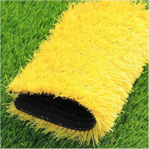 MOZ4dxy Non-slip Grass Turf Rug, Outdoor Patio Landscape Grass Mat, Anti-UV Dirt Trapper Soft Grass Roll, With Drainage Holes (Color : Yellow, Size : 59x 70.8(in))
