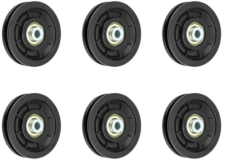 6Stk 90mm Riemenscheibe Gym Seilrolle Fitness Riemenscheibe,Universallager Riemenscheibe Drahtseilrolle für GymRiemenscheibe Rad für Heim-Fitnessgeräte，Riemenscheibe für Gym Fitnessgeräte Ersatzteil