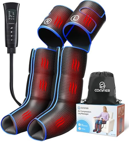 COMFIER Leg Massager for Pain and Circulation, Gifts for Men Women Seniors | 3 in 1 Compression Boots for Thigh Calf Foot with Heat, 6 Modes 3 Intensities Leg Compression Massager