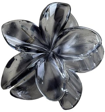 Pinza para el pelo con forma de flor transparente y fuerte para uso diario femenino