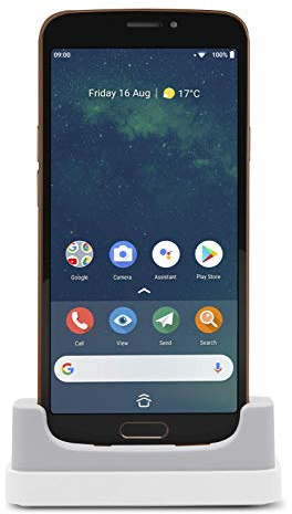Doro 8080 Unlocked 4G Smartphone for Seniors with 5.7 Screen, 16MP Camera, Assistive Button with Geolocation - Black (No Cradle) (Renewed)