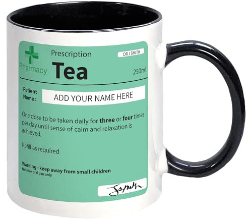Personalised Text Mug - Funny Office Worker Present Idea Secret Santa Gift Boxed (Prescription)