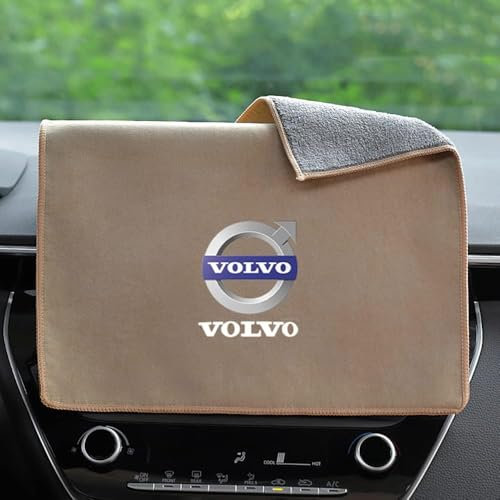 WENINETIES Auto Handtuch für Volvo EX30 2025-2026, Autowaschtuch Chamois Microfasertücher Hoher Saugkraft Fusselfrei Kratzfrei Reinigung Auto Zubehör,Beige