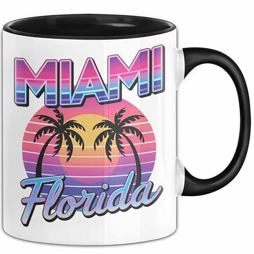 Miami Florida USA Tasse Geschenk Lustige Geschenkidee Spruch (Schwarz)