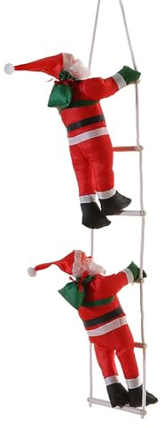 Santa Climbing Ladder Decor Ladder Rope Climbing Santa Christmas Tree Curtain Pendant Christmas Party Wall