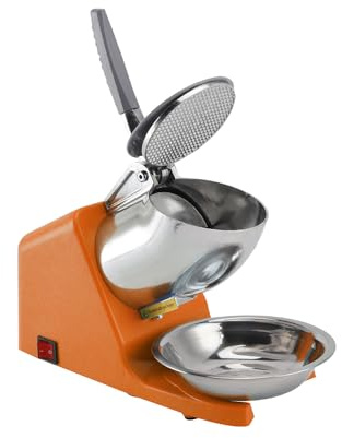 Electric Ice Crusher Machine 500W – Snow Cone Maker & Ice Shaver with 143LBS/Hr Capacity – Double Blade Slushie Frozen Drink Maker for Home, Bar, Café, Commercial Use