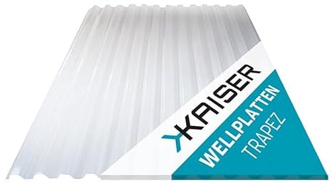 Kaiser plastic® Wellplatte Trapez glatt und klar | 90 x 300 cm| Trapez 76/18-1mm Stärke | Made in Germany | 10 Stück