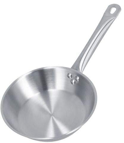 Poêle à frire en acier inoxydable, poêle à frire à une seule poignée pour cuisinière à induction, poêle à steak et à œufs en acier inoxydable 304 avec trou de suspension, ustensile (240*50mm)
