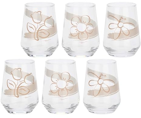 THUN - Set 6 bicchieri in vetro, Elegance - Vetro sodico calcico, 390ML
