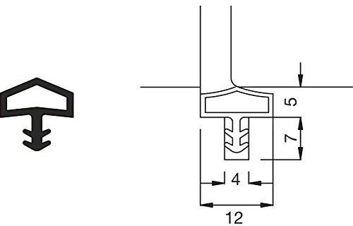 Türanschlagdichtung M 680, Kurzbund á 16,5 Meter, Kunststoff beige