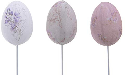 Kaemingk dezent-farbige Schaumstoff-Dekoeier als Blumenstecker Preis für Set a 6 Stück