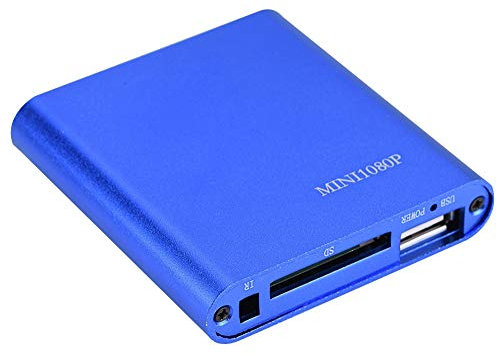 HDMI Media Player, Mini 1080p Full HD Digital HDMI Media Player Stereo Video HDMI/AV Output Media Player Support SD/MMC Cards, U Disk.(Blue)