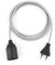 1.8m Plug-In Lampe HELLGRAU, Textilkabel mit Lampenfassung aus Thermoplast (GLATTMANTEL) mit Eurostecker