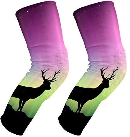 EZIOLY The Northern Lights Knieschoner mit Hirsch-Kniepolster, Basketball, Volleyball, Wabenbein, Knieschoner, gepolstert, für Herren und Damen