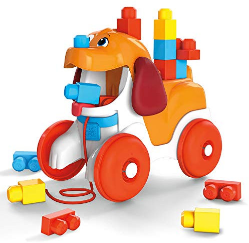 MEGA Bloks GNW63 - Hündchen zum Hinterherziehen, Bauset mit 15 Bausteinen, Spielzeug ab 1 Jahr
