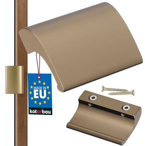 KOTARBAU Balkontürgriff Gold Terrassentürgriff DE LUXE Sicher Raucher Türoptik Schließen Griffmuschel Universal Ziehgriff Aluminium Balkongriff