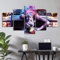 VENDISART,Leinwanddrucke,Modulare Wandkunst Wandaufkleber,5 Teiliges Wandbild,Greifvögel Film Harley Quinn,Mit Rahmen,Größe:M/B=150Cm,H=80Cm