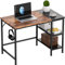 HOMIDEC Office Desk, Computer Desk With Bookshelf, 100 x 50 x 75 cm Study Writing PC Desks with Storage Shelves for Home Office Bedroom