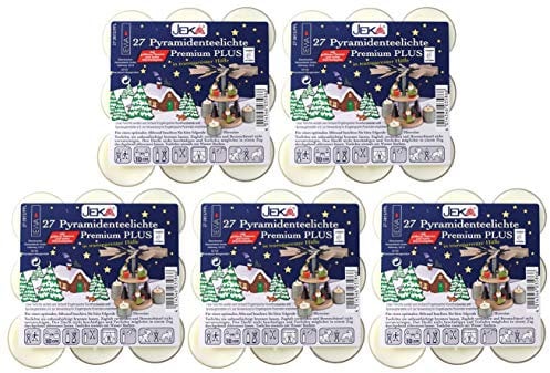 JEKA Pyramidenteelichte, 27er in transparenter Hülle, Ø 39mm H 17mm (5)