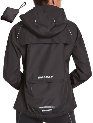 baleaf bike jacket femmes veste de pluie imperméable respirant randonnée veste d'été coupe - vent veste extérieure veste légère résistante aux intempéries veste de vélo Noir S