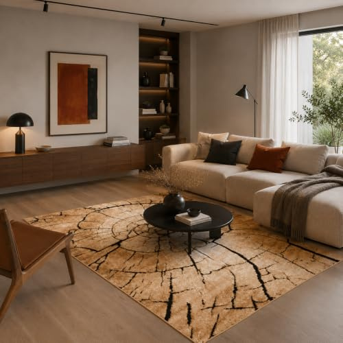 Pergamon Designer Teppich Samba Modern Beige Braun Nature in 5 Größen